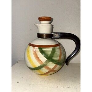 Vintage '40s/'50sVernon Kilns Vernonware Homespun Coffee Carafe with Stopper Lid